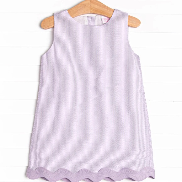 Stitchy Fish Other - Stitchy Fish Rebecca Ric Rac Purple Seersucker Dress Girls Size 6